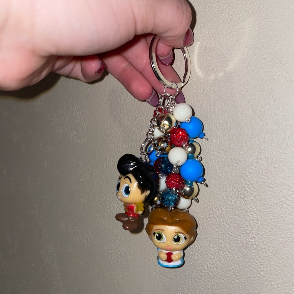 Disney Doorables Beauty and the beast Belle and Gaston beaded bag purse charm